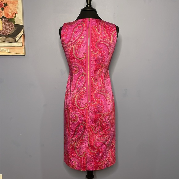 Jones New York Signature Pink Paisley Women’s Dress Size 4 - Picture 6 of 12